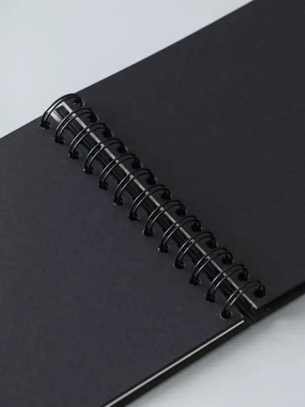Фотоальбом 20 черных листов на спирали, набор (уголки, стикеры, ручка) 17х17х2 см