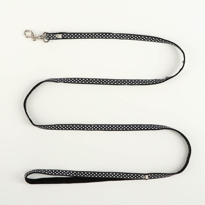 Комплект амуниции Комплект амуниции "Горошек", ширина 1 см, шлейка 27-42 см, поводок 120 см, чёрный