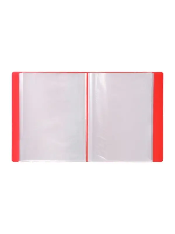 Папка с 100 вкладышами А4, 700 мкм, Calligrata, карман на корешке, красная