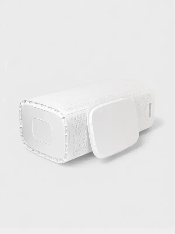 Плетёная корзина для белья с крышкой &laquo;Лён&raquo;, 100 л, 43&times;32&times;80 см, белая