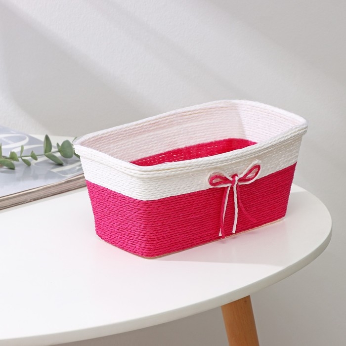 Кашпо для цветов плетёное «Бантик», 23,5×12,5×10,5 см, прямоугольник, цвет МИКС