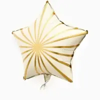 Воздушный шар фольгированный 18" звезда "Грани" цвет белый сатин, набор 5 штук