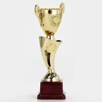 Кубок 097С, наградная фигура, золото, подставка пластик, 21 см