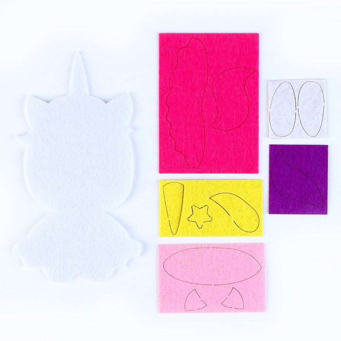 Аппликация из фетра для малышей «Милый единорожик», 15 х 10 см Аппликация из фетра для малышей «Милый единорожик», 15 х 10 см