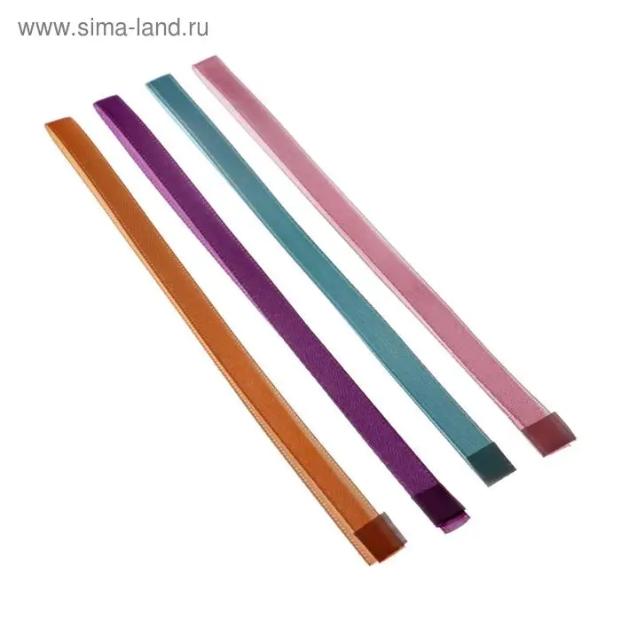 Закладки-ляссе с клеевым краем для формата А5, deVENTE. Pastel, самоклеящихся для книг формата A5, 4 тонких ленты 6 x 290 мм, двусторонняя плотная лента, в пластиковом пакете