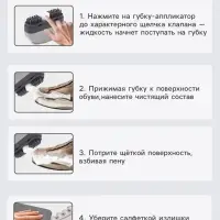 Щётка для обуви с моющим средством Raccoon, салфетка в комплекте, картонная коробка