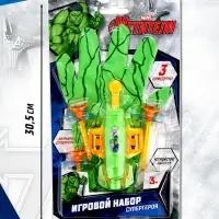Игровой набор с перчаткой супергероя &laquo;Халк&raquo;, стреляет присосками, 1 устройство запуска
