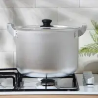 Кастрюля, 8 л, металлическая крышка, алюминий, серебристая