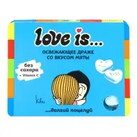 Освежающие конфеты Love is...в форме сердца со вкусом мяты, в блистере и обечайке, 10.8 г