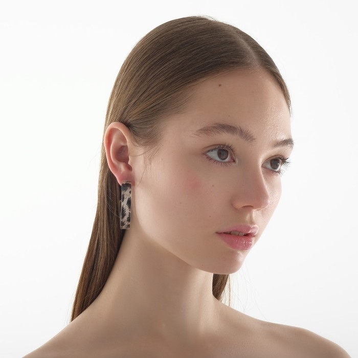 Серьги-кольца «Танзания» леопард, светлый, d=3,5, цветные Серьги-кольца «Танзания» леопард, светлый, d=3,5, цветные