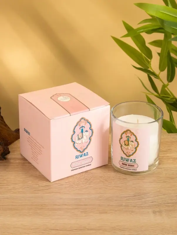 Свеча ароматическая в стекле  "Роза" соевый воск 120гр