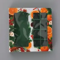 Коробка подарочная для 8 конфет и шоколад &laquo;Мандарины&raquo;, 17.7&times;17.8&times;3.8 см