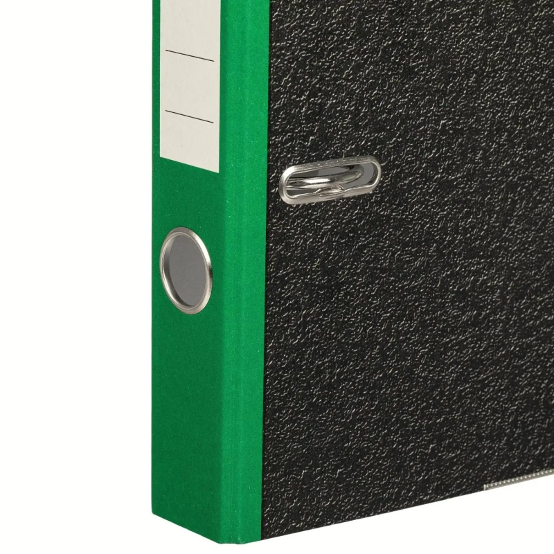 Папка-регистратор  50 мм мрамор с зелым кор,мет.уг,бум/бум