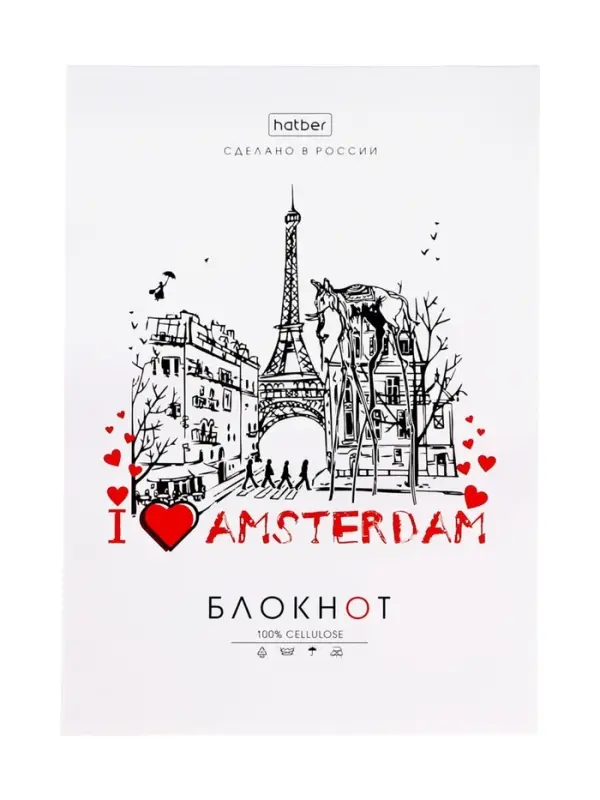 Блокнот А6, 32 листа в клетку на скобе Hatber "Проект Капланопись. Выпуск №2", обложка мелованныя бумага, глянцевая ламинация, блок офсет, МИКС 8 ви...