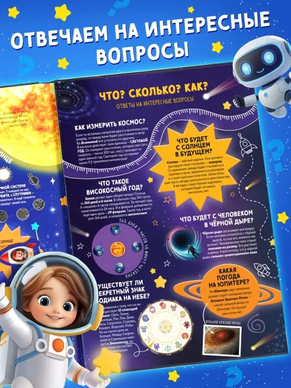 Книга - раскладушка с окошками &laquo;Что скрывает космос?&raquo;