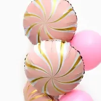 Воздушные шары "Розовые грани" фольга, латекс, набор 12 штук