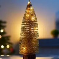 Фигура светодиодная &laquo;Ёлка золотистая&raquo; 30 см, 20 LED, от батареек AG13&times;3, свечение тёплое белое