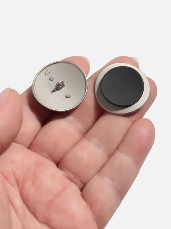 Пуговицы на ножке, металлические, d=27 мм, набор 2 шт., цвет серебряный, чёрный