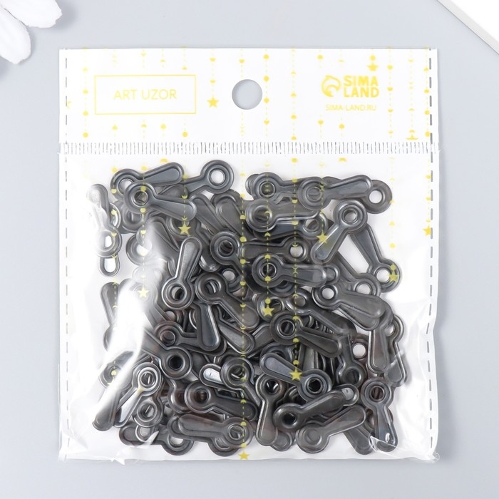 Фото-анкер металл (набор 100 шт) чёрный фигурный 2х0,9 см Фото-анкер металл (набор 100 шт) чёрный фигурный 2х0,9 см