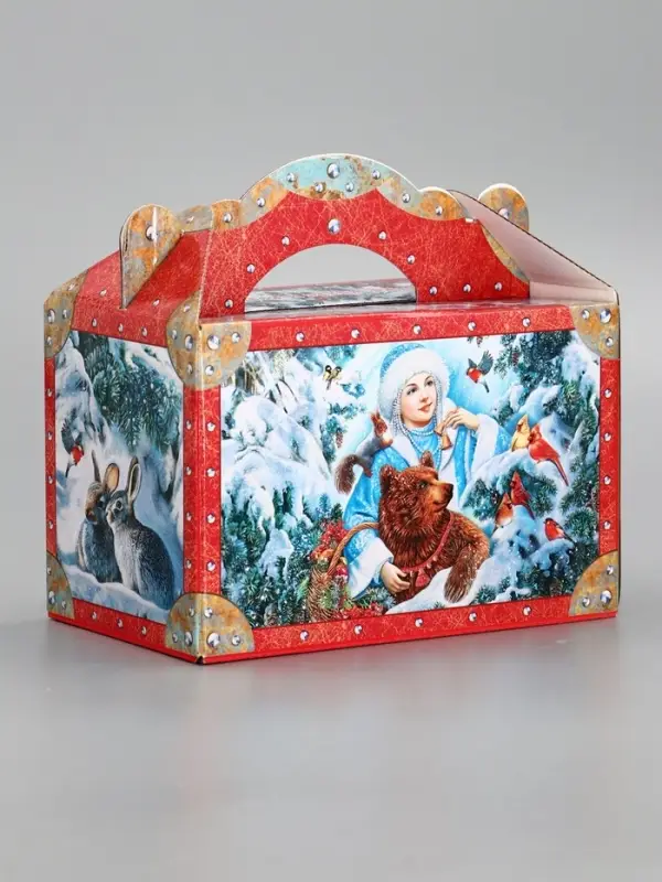 Подарочная новогодняя коробка «ЗИМНЯЯ СКАЗКА в красном» Чемоданчик средний 20×12×19 см Подарочная новогодняя коробка «ЗИМНЯЯ СКАЗКА в красном» Чемоданчик средний 20×12×19 см