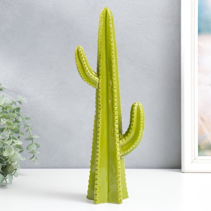 Сувенир керамика  Сувенир керамика "Кактус Цереус" зелёный 6,3х12,5х34,5 см