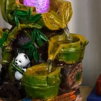 Фонтан настольный &laquo;Панды на мельнице&raquo;, 25&times;15&times;16 см, с подсветкой