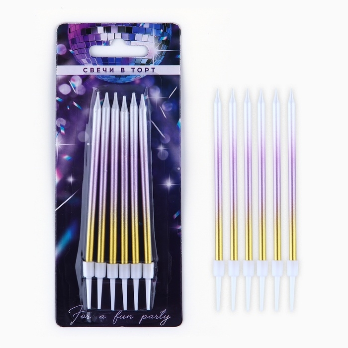 Свечи для торта «Make a wish», 6 шт., 13 х 0,5 см Свечи для торта «Make a wish», 6 шт., 13 х 0,5 см