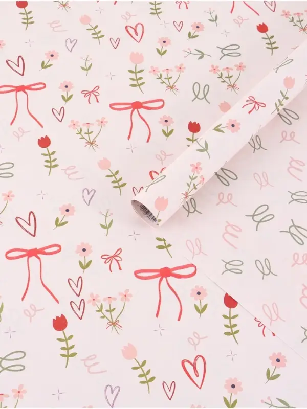 Бумага упаковочная двухсторонняя &laquo;Банты&raquo;, 70&times;100 см