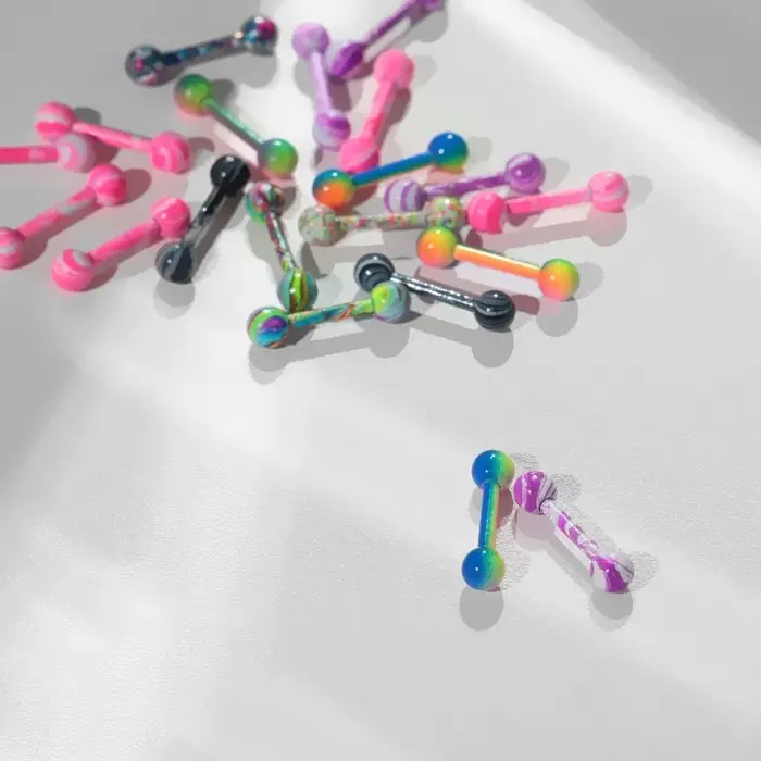 Пирсинг в бровь «Шарики» дуо узор, L=0.8 см, МИКС (фасовка 20 шт.) Пирсинг в бровь «Шарики» дуо узор, L=0.8 см, МИКС (фасовка 20 шт.)