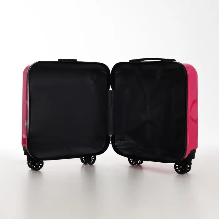 Чемодан детский 28 л (S), отдел на молнии, 4 колеса, розовый