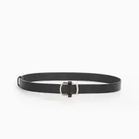 Ремень женский, 110&times;2.7 см, пряжка-затяжка металл, серебристая, чёрный