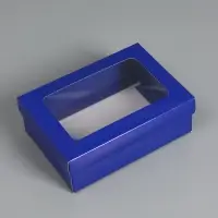 Коробка складная &laquo;Синяя&raquo;, с окном 21 х 15 х 7 см