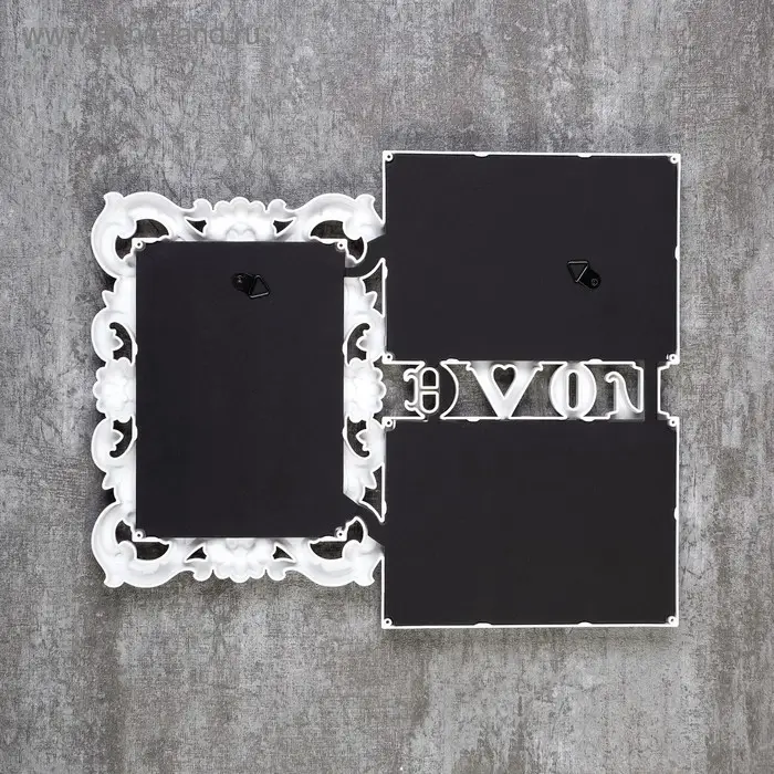 Фоторамка пластик на 3 фото 10х15 см "Любовь моя" белая 26,5х32,5 см