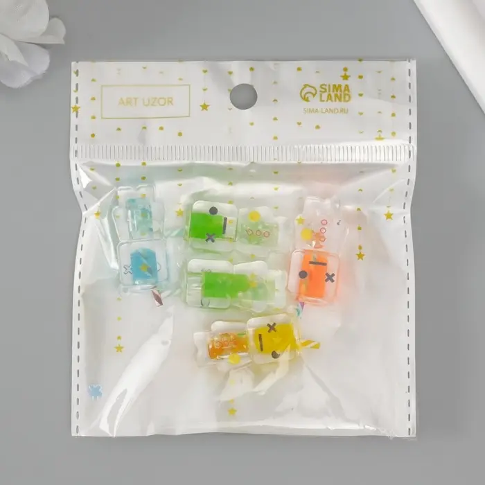 Подвеска для творчества акрил "Коктейль. Двуликий" светится в темноте МИКС 3х1,1х1,9 см