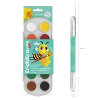 Акварель 12 цветов, ErichKrause ArtBerry, медовая, без кисти, пластиковая коробка, европодвес