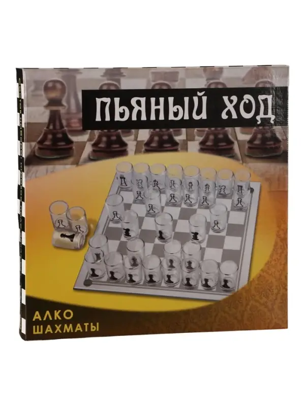 Игра алкогольная &laquo;Пьяные шахматы&raquo;, для взрослых, 32 рюмки, стекло, поле 35&times;35 см