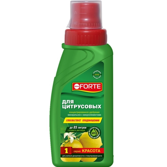 Удобрение для цитрусовых растений Bona Forte, флакон, 285 мл Удобрение для цитрусовых растений Bona Forte, флакон, 285 мл