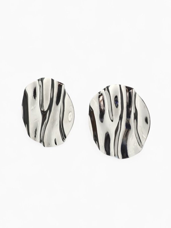 Клипсы «Тренд» круг, цвет серебро Клипсы «Тренд» круг, цвет серебро