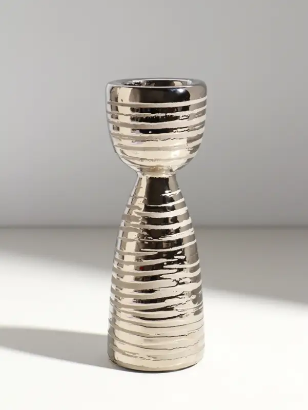 Подсвечник на 1 свечу &laquo;Зебра&raquo;, d=4 см, серебро, 6.5&times;6.5&times;18 см