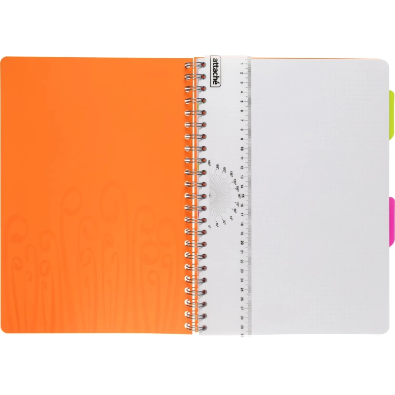Бизнес-тетрадь А4,140 л,пласт обл, с разд,спир,ATTACHE FANTASY,оранж