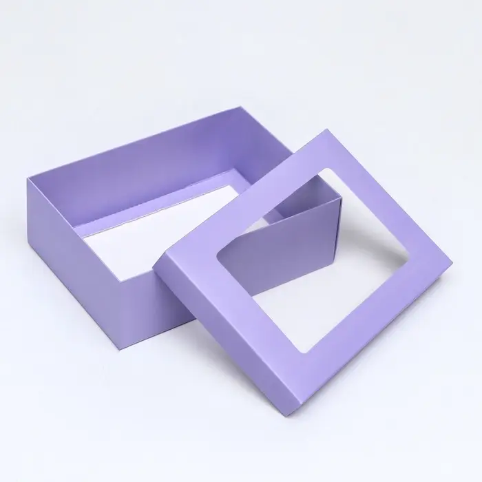 Коробка подарочная складная, упаковка, &laquo;Лавандовая&raquo;, с окном 21&times;15&times;7 см