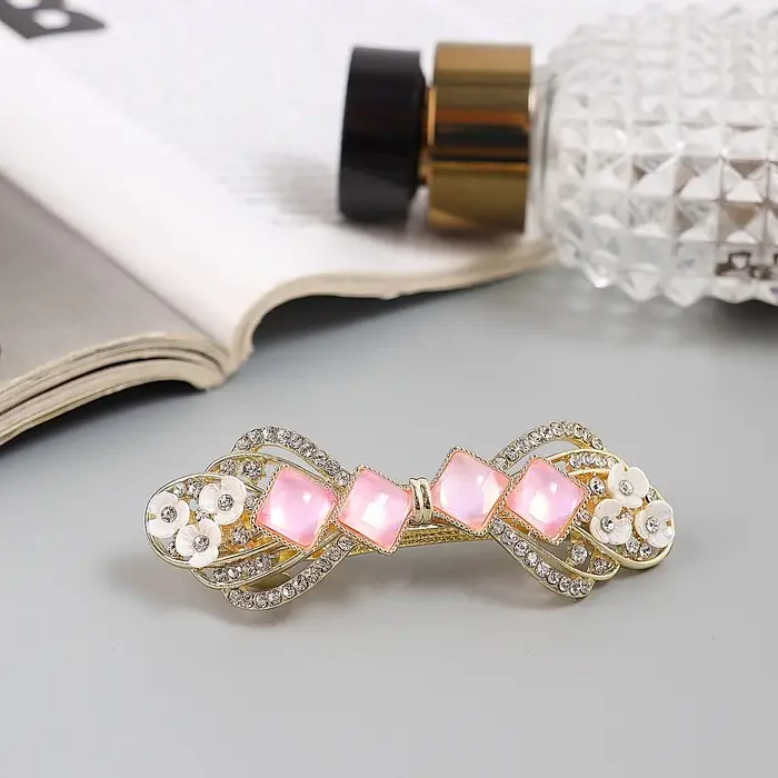 Заколка - автомат для волос QF &laquo;Розмари&raquo;, бант, 7 см, золото