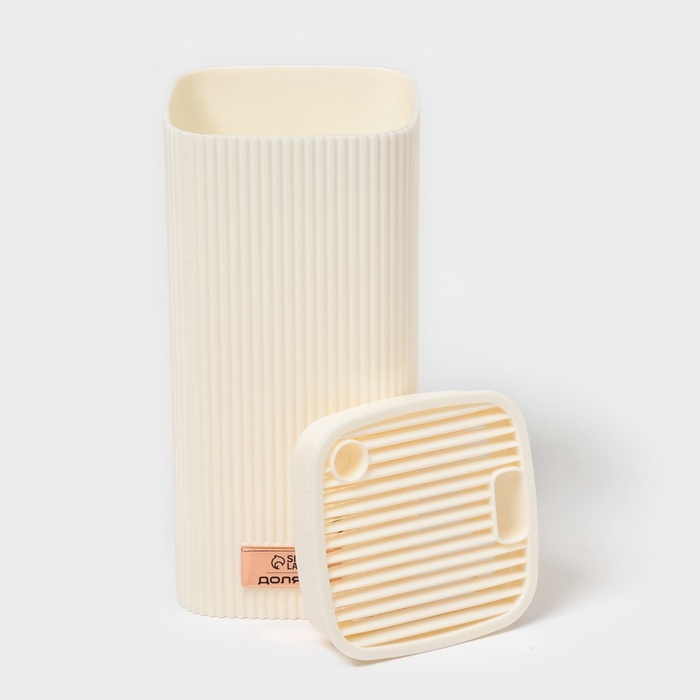 Подставка для ножей Доляна «Loft», 11×11×22 см, пластик, бежевый Подставка для ножей Доляна «Loft», 11×11×22 см, пластик, бежевый