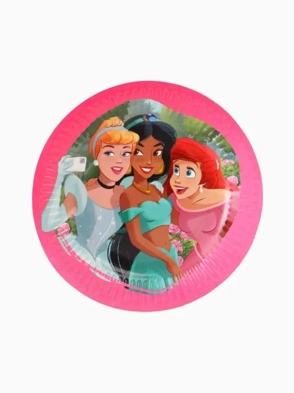 Тарелка одноразовая бумажная 18 см, набор 10 шт., Принцессы