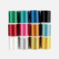 Нитки металлизированные, 91&plusmn;1 м, набор 12 шт., разноцветные