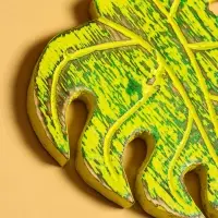 Панно &laquo;Лист&raquo;, 12&times;13&times;1 см, дерево, зелёное