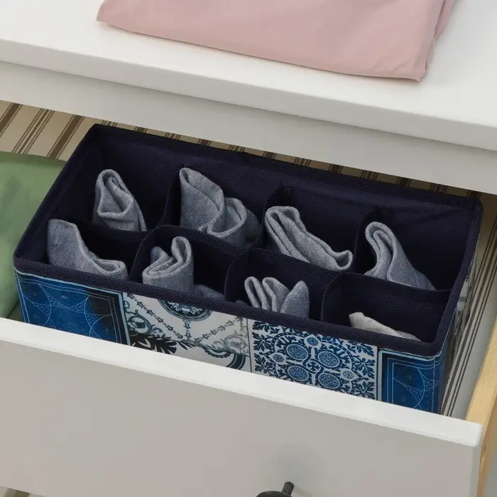 Органайзер для хранения белья Доляна &laquo;Мозаика&raquo;, 8 ячеек, 28&times;14&times;10 см, синий