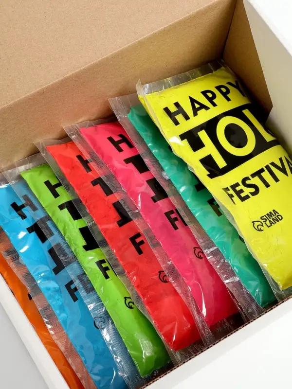 Набор красок Холи 8шт. 100гр. В коробке