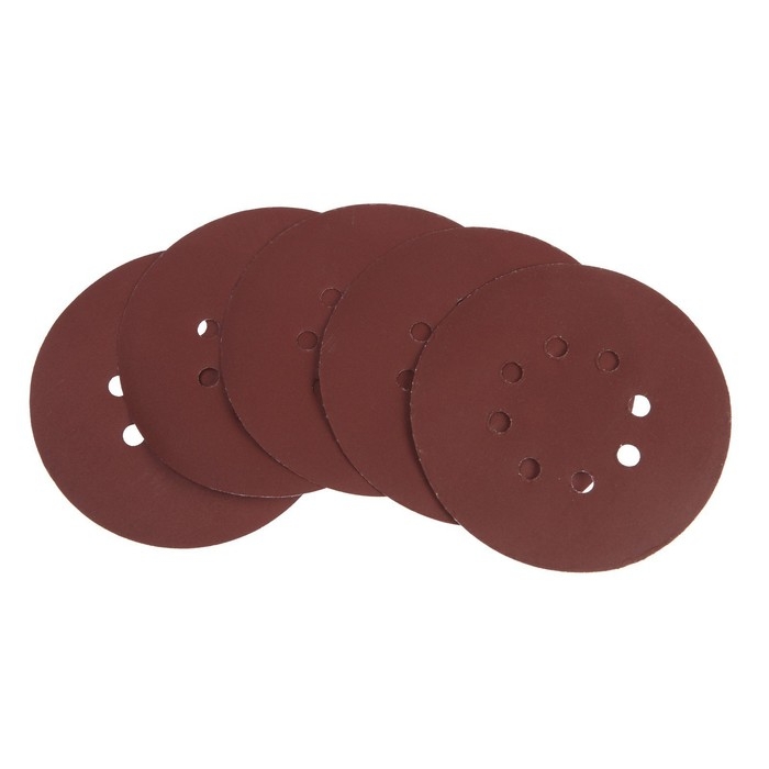 Круг абразивный шлифовальный под  Круг абразивный шлифовальный под "липучку" ТУНДРА, перфорированный, 150 мм, Р1000, 5 шт.