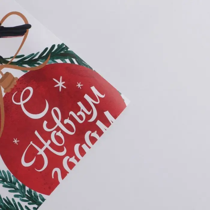 Упаковочная бумага на новый год «Снегири», 50 х 70 см, глянцевая